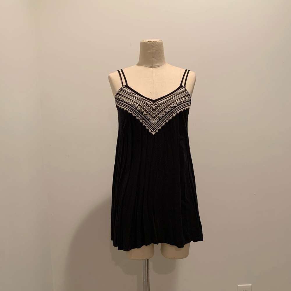 Pleated spaghetti strap mini